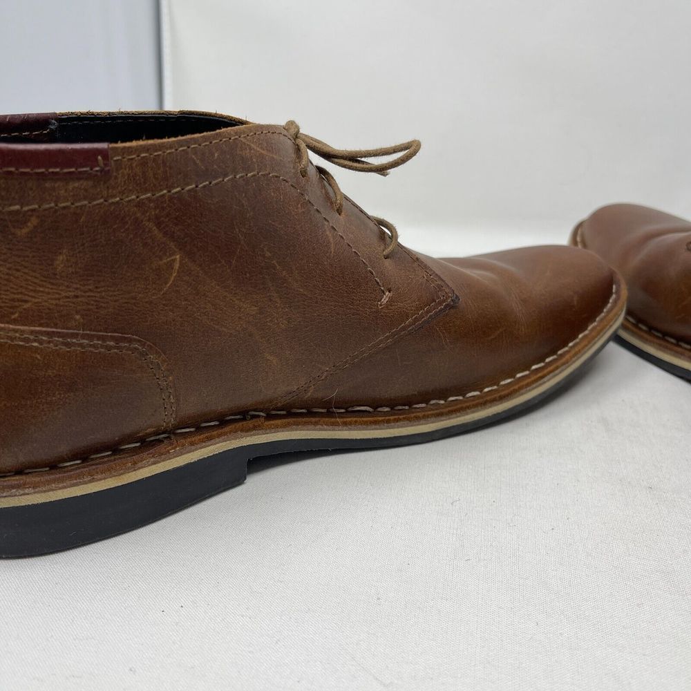 Steve Madden Harken 247 Ankle Chukka Boots Mens Size 9 Cognac Leather Lace Up - Picture 11 of 12
